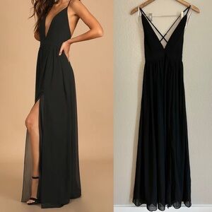 Ballroom Bliss Black Pleated Maxi Dress NWOT XS